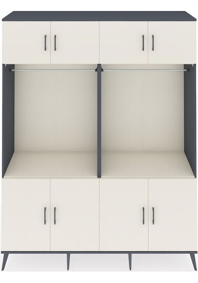 Hyperion Gardrop 10 Raflı 8 Kapaklı 2 Askılı 176x44x221 Antrasit-aytaşı Aytaşı Hyperion Gardrop 10 Raflı 8 Kapaklı 2 Askılı 176x44x221 Antrasit-aytaşı Aytaşı