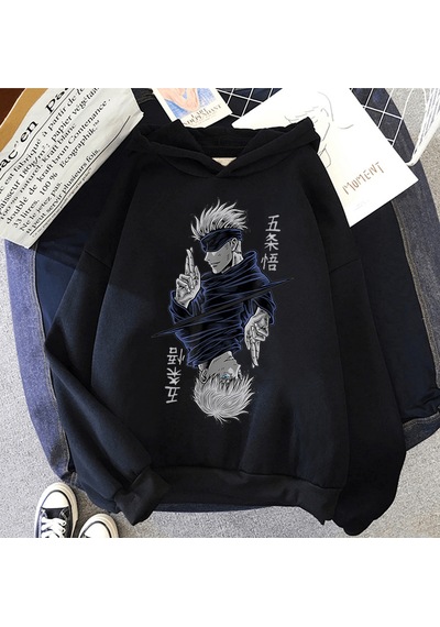 Anime Jujutsu Kaisen Gojo Kapşonlu Sweatshirt