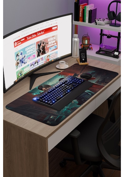 Resident Evil Kaymaz Dikişli Kauçuk Oyuncu Mousepad V2 - 90x40 Xxl Gaming Mouse Pad Fare Altlığı