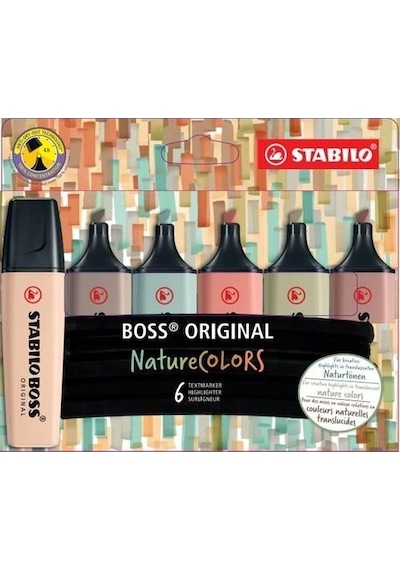 Stabilo Boss Nature Colors 6 Renk Işaretleme Kalemi 70 6 2 2 Siyah