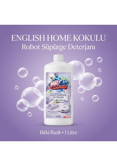 Mr.cin Robot Süpürge Deterjanı English Home Kokulu 1 Litre X 3 Adet Tekli