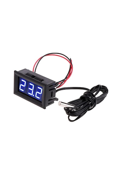 12V Termometre Su Geçirmez Sıcaklık Sensörü - Mavi