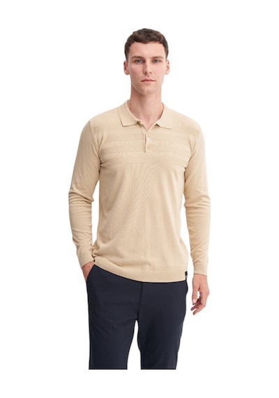 Cazador Slim Fit Viskon Karışımlı Basic Polo Yaka Kazak Bej