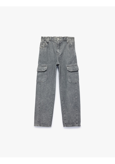Koton Cep Detaylı Loose Fit Pamuklu Denim Kargo Pantolon - Cargo Jeans Antrasit 7wkb40021td Koton Cep Detaylı Loose Fit Pamuklu Denim Kargo Pantolon - Cargo Jeans Antrasit 7wkb40021td