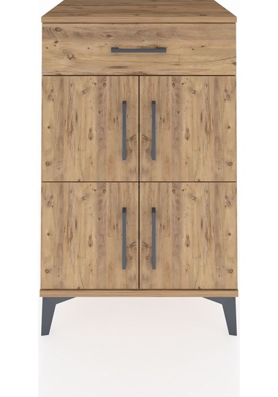 Hyperion Komodin Tek Raflı Tek Çekmeceli 4 Kapaklı 60x44x96 Ç... Çam