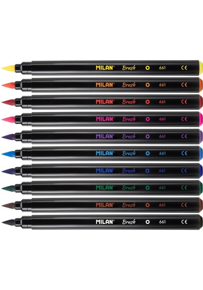 Mılan 0612610 Brush Fırça Uçlu Keçeli Kalem 10Lu