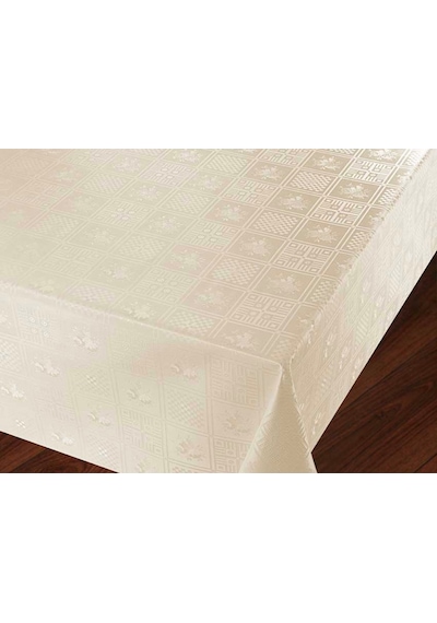 Pvc Astarlı Muşamba Masa Örtüsü Krem Kareli Desen Pvc Astarlı Muşamba Masa Örtüsü Krem Kareli Desen