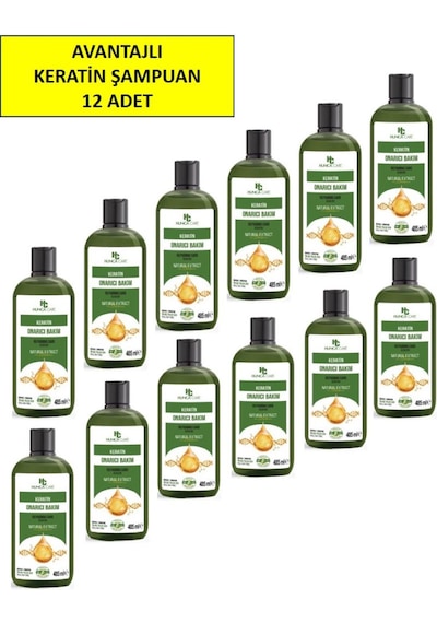 Keratin Saç Dökülmesine Karşı Şampuan 485 Ml 12'li Paket Tüm Saç Tipleri