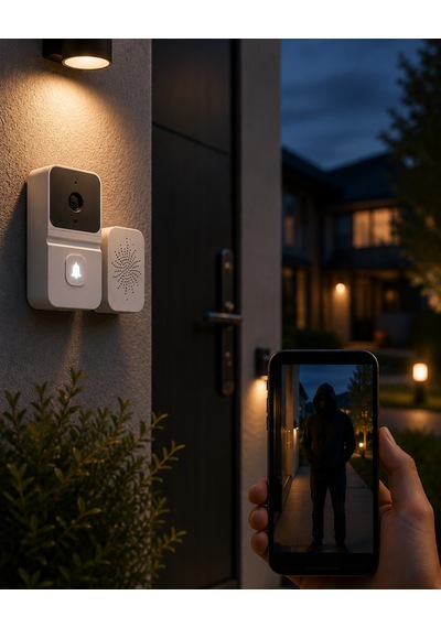 Wifi Akıllı Kapı Zili Gece Görüşlü Kameralı Kablosuz Güvenlik Sistemi - Lisinya