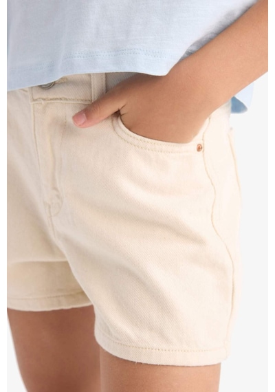 Defacto Kız Çocuk Gabardin Şort D7108a825smer233 Ekru