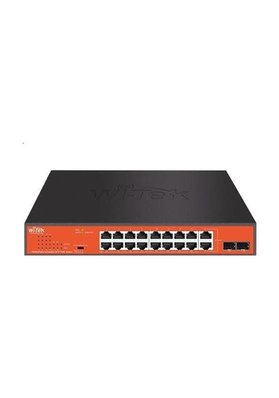 Wı-Tek WI-PS318GFH 16 Port 197W Full Poe Gıgabıt 2XSFP Yönetilemez Switch