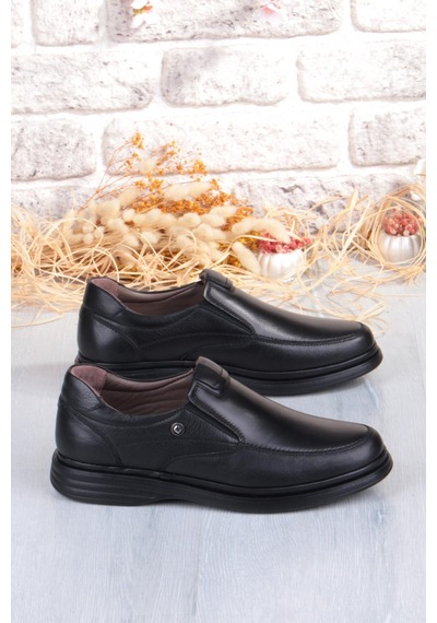 Pierre Cardin 146208 Lastikli Comfy Orijinal Ürün Rahat Yumuşak Hakiki Deri Erkek Ayakkabı Siyah