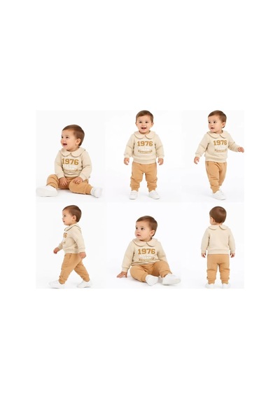 Veraura Lifestyle 6/24 Ay Bebe Yakalı Penye Bebek Takımı Turuncu