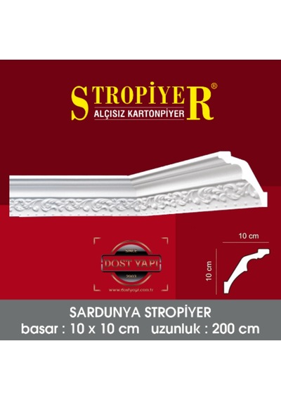 Stropiyer Alçısız Kartonpiyer Sardunya Modeli 10 Adet = 20 Metre