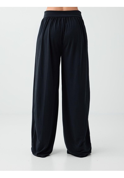 Jimmy Key Siyah Yüksek Bel Bol Paça Cep Detaylı Jogger Pantolon 6sw115625900