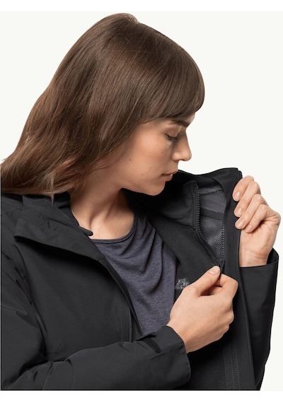 Jack Wolfskin Moonrıse 3In1 Siyah Kapşonlu Kadın Mont