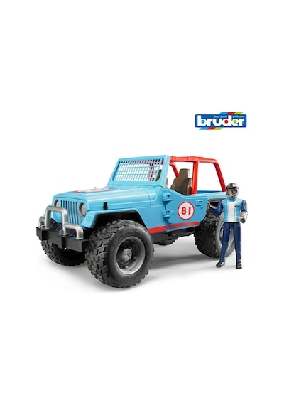 Bruder BR02541 Jeep Cross Safari Aracı & Kasklı Pilotlu- Mavi