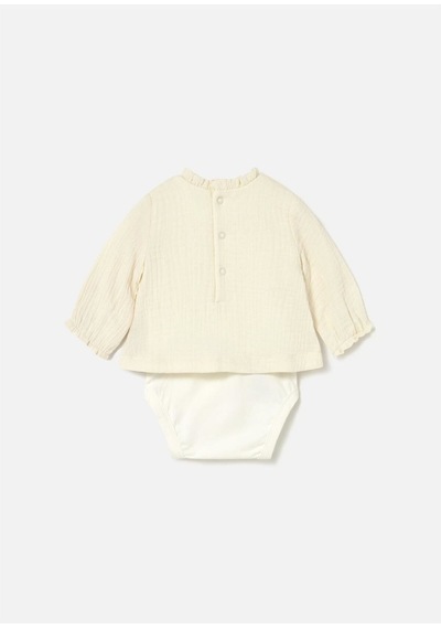 Kız Bebek Müslin Tulum Krem 2723 Krem