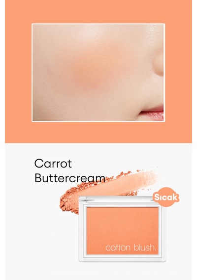 Missha Cotton Blusher Yumuşak Dokulu Kolay Sürülebilen Allık Carrot Butter Cream