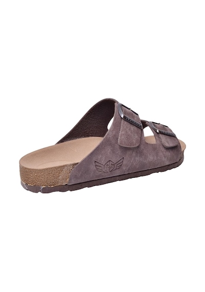 Fly Soft S903-002 Erkek İki Tokalı Mantar Tabanlı Yazlık Comfort Terlik Kahve Siyah