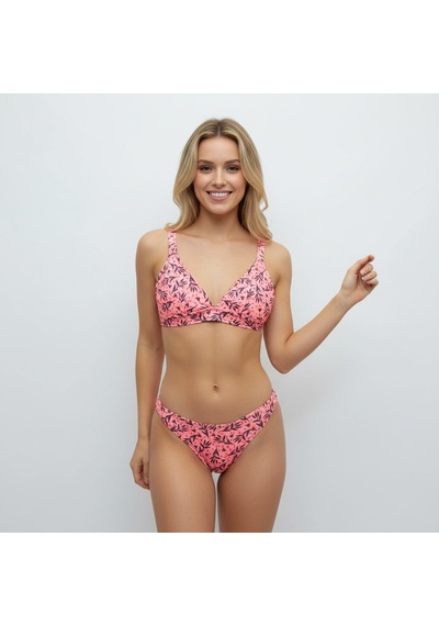 Bonbon Kadın Balensiz Desteksiz Üçgen Bralet Sütyen Ve String Külot 2'li Takım Bb2262 Pembe