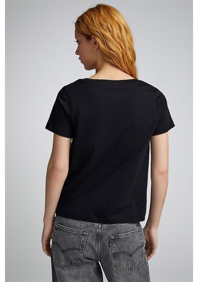 Kadın V Yaka New York Tshirt Spr25tsk20 Black