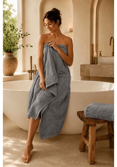 Büyük Banyo Havlusu 90x150 Cm Ivy Collection 650 Gr Gri