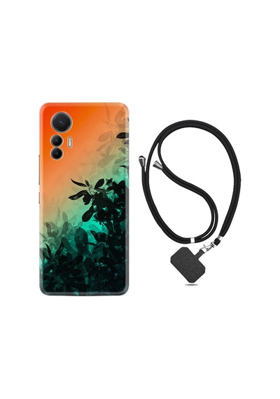 Xiaomi 12 Lite Kılıf İpli Boyun Askılı Desenli Silikon Güzel Çiçekler 1712