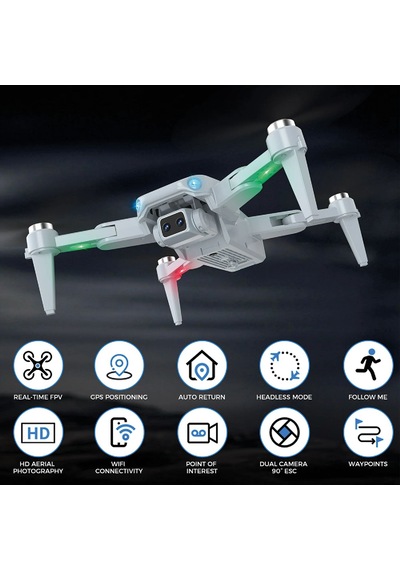 Rc Quadcopter Katlanabilir Otomatik Dönüş Geri Takip Özellikli 4k Video Wifi Kamera Fpv Drone