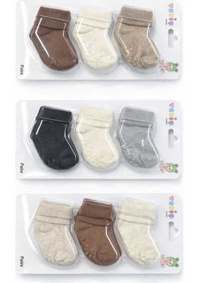 Yetiş Socks Bebek Kaydırmaz Tabanlı Çorap Çok Renkli