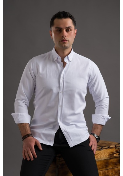 Advante Slimfit Düğmeli Yaka Uzun Kol Erkek Gömlek 001