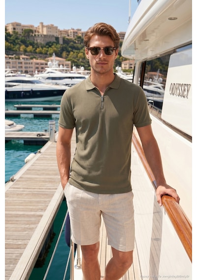 Buratti Erkek Polo Yaka T Shirt 5902738 Haki Haki