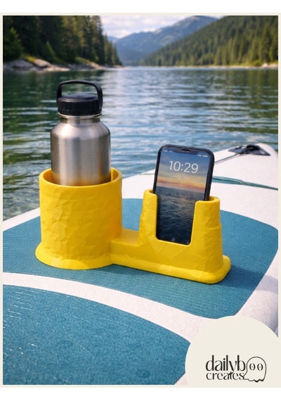 Sup Board Telefon Termos Tutucu Paddle Board Kano Aksesuar 3d Baskı Lastik Bağlantılı-siyah