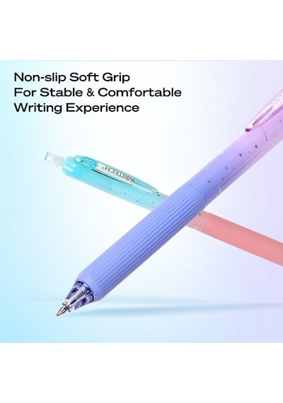 Wrıtech W-0163 Soft Grıp Nebula Sarı/mavi Gövde Mavi Jel Kalem - 12'li Kutu Ahşap
