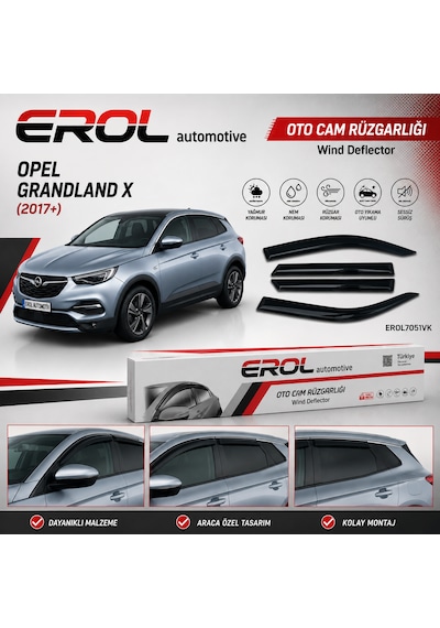 Opel Grandland X 2017 Ve Sonrası 4'lü Cam Rüzgarlığı Siyah