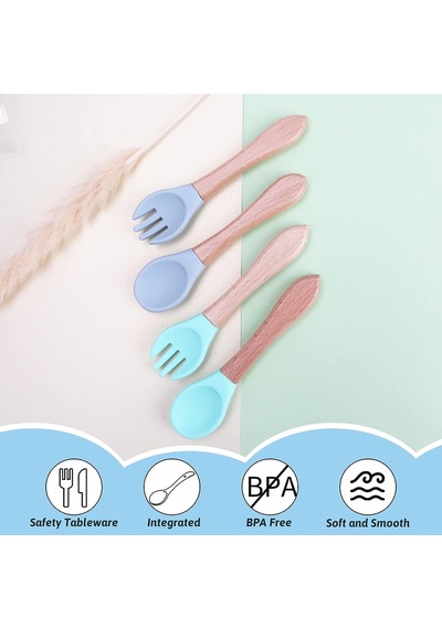Yürümeye Başlayan Çocuk Mutfak Eşyaları Seti, Çatal Ve Kaşık Takımı, 4 Parça Silikon Beslenme Seti, Kolay Kavramalı Bebek Çatal Bıçak Takımı, Bebekler Ve Küçük Çocuklar İçin İlk Yemek Eğitim Çok Renkli Yürümeye Başlayan Çocuk Mutfak Eşyaları Seti, Çatal Ve Kaşık Takımı, 4 Parça Silikon Beslenme Seti, Kolay Kavramalı Bebek Çatal Bıçak Takımı, Bebekler Ve Küçük Çocuklar İçin İlk Yemek Eğitim Çok Renkli