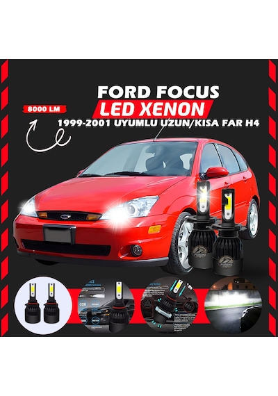 Ford Focus 1 1999-2001 Uzun-kısa Uyumlu Şimşek Etkili Led Xenon Light Series H4
