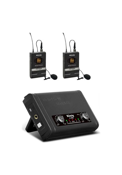 König K-302yy Kablosuz Yaka Mikrofon Çift Yaka Uhf Mikrofon Seti - 8697314964347