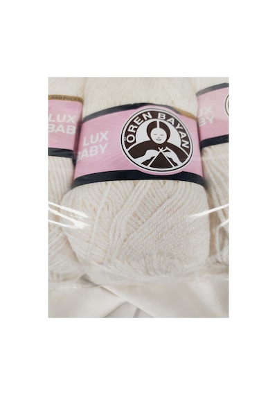 Lux Baby Ekru El Örgü İpi Art No:3010 - Nm:3.4 - 100gr. 340mt. 3 Adet - Renk: 004