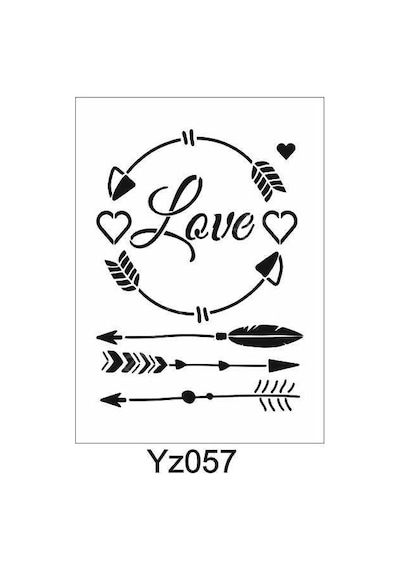 Yazı Desenler Stencil Şablon 21X30 Yz-057