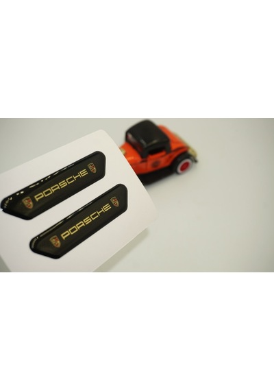 Porsche Logo Çamurluk Yanı Ve Ayna Metalize Damla Desen 3M Logo A