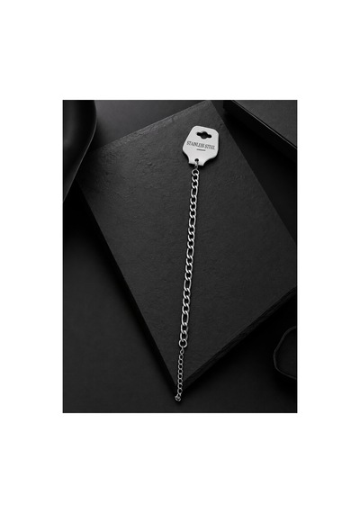 Çelik Paslanmaz Erkek Bilekliği 23 Cm 7.2mm Gümüş - 909393141 Gümüş