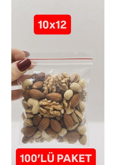 Stone Şeffaf Kilitli Poşet 10x12 Cm 100 Adet - Gıdaya Uyumlu Ambalaj Çıtçıtlı Poşet, Kilitli Torba
