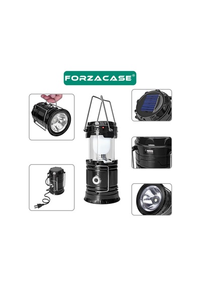 Forzacase Güneş Enerjili 20w Iki Fonksiyon Kamp Feneri - Fc090k Kahverengi
