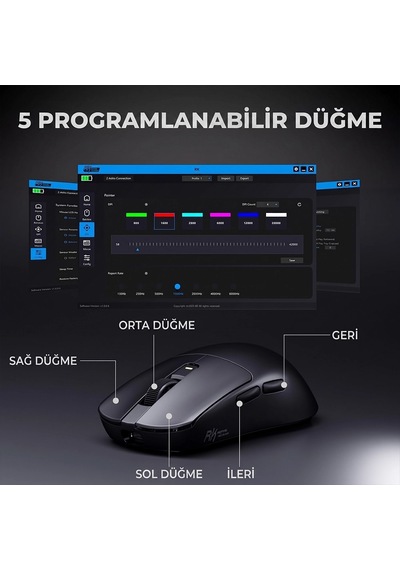 Royal Kludge Rk M3 47g Ultralight 8k Wireless Kablosuz Gaming Mouse Standart