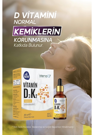 Dr. Henri D3 K2 Vitamini İçeren Takviye Edici Gıda 20 ML