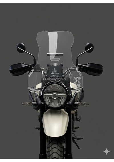 Royal Enfield Himalayan 450 Tur Cami 55cm Yükseklik + Gps Tutucu Bar Şeffaf