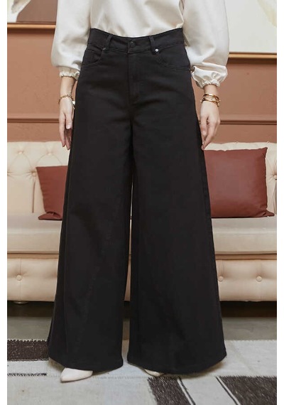 1162-denim Pantolon Etek Siyah Siyah