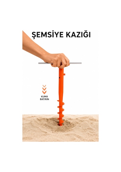 Şemsiye Sabitleme Demir Kazık Çok Renkli