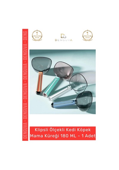 Mamaküreği Klipsli 180 Ml Hijyenik Evcil Hayvan Porsiyon Kontrolü Ölçekli Kedi Köpek Mama Küreği -
